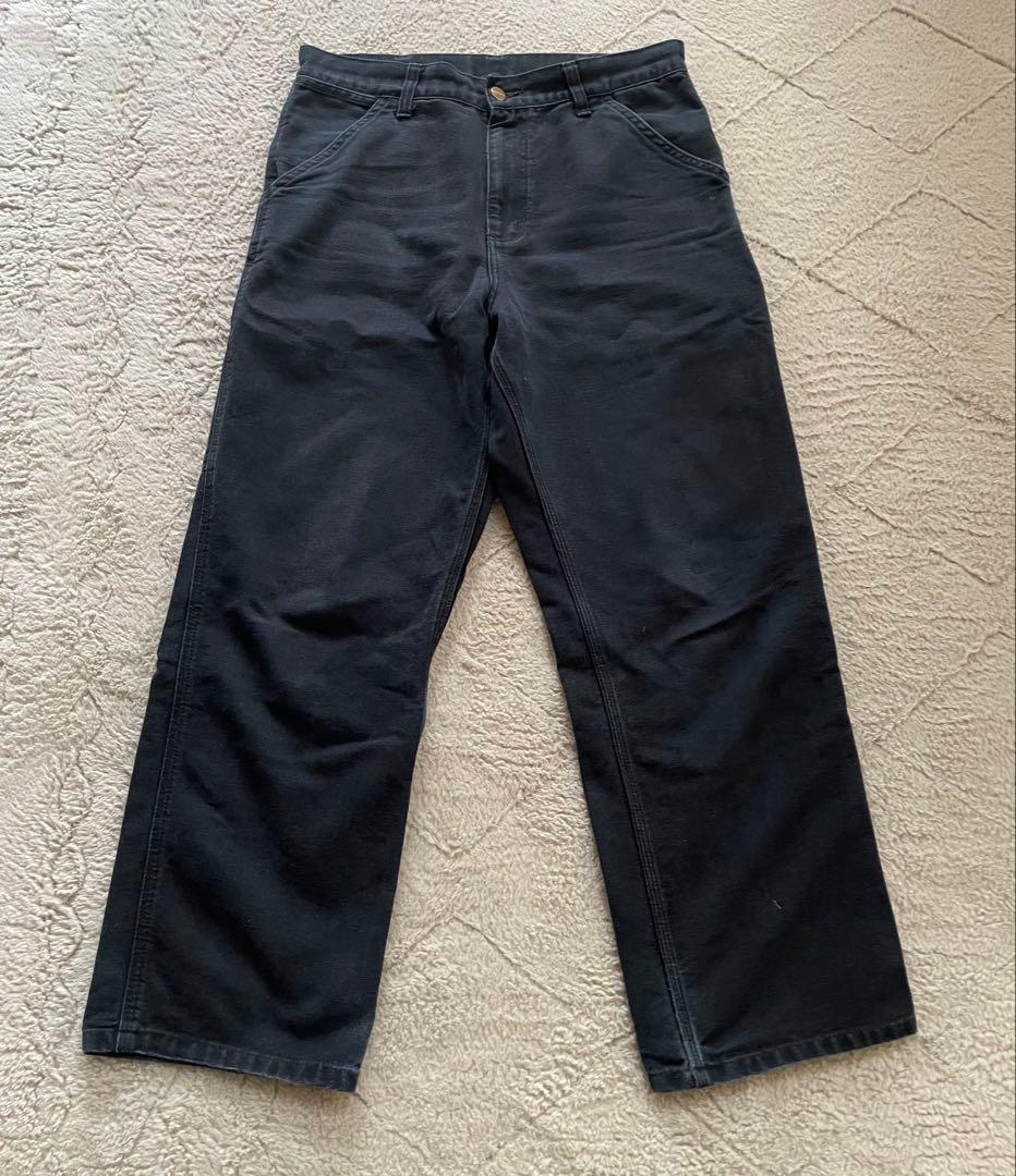 美品☆グッドサイズ Carhartt カーハート ダック地 ペインターパンツ 黒