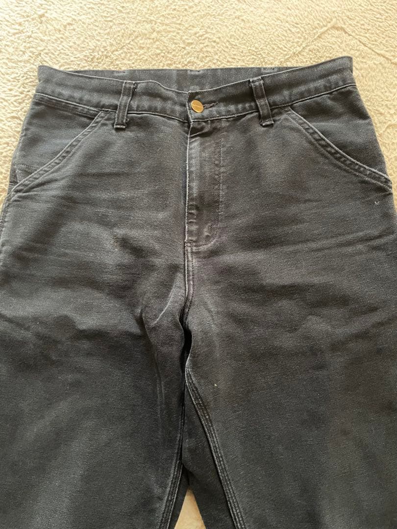 美品☆グッドサイズ Carhartt カーハート ダック地 ペインターパンツ 黒