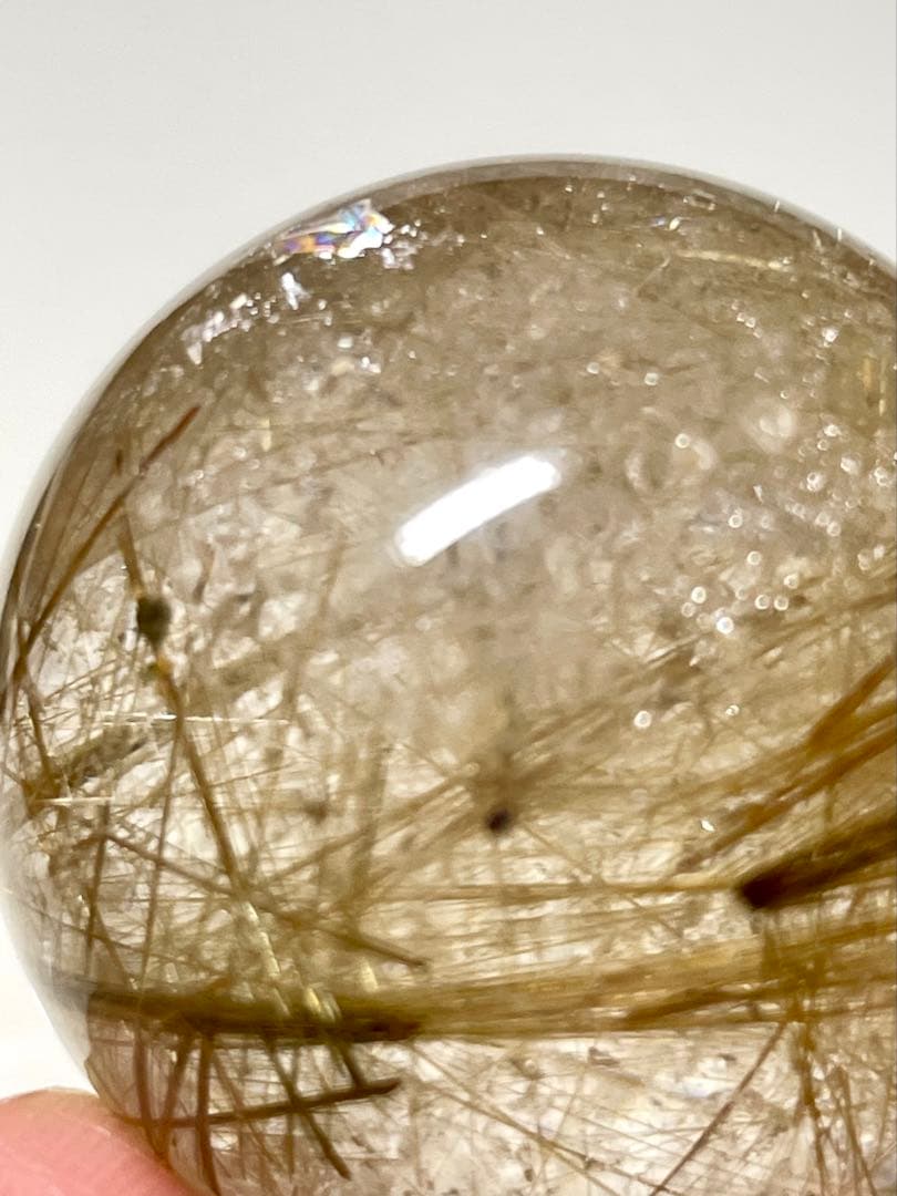 【ゴールドルチルクォーツ】丸玉●スフィア◆金運・仕事運◆天然石◆パワーストーン