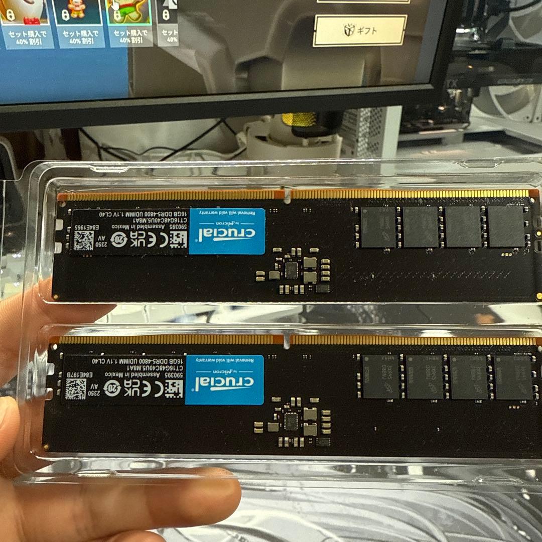 メモリー Crucial 32GB DDR5-4800 UDIMM