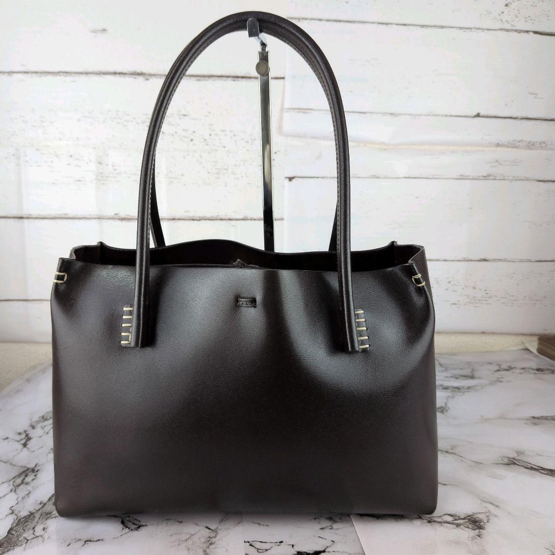 【極美品】BALLY☆Bロゴ　オールレザー　バッグ　ダークブラウン　レディース