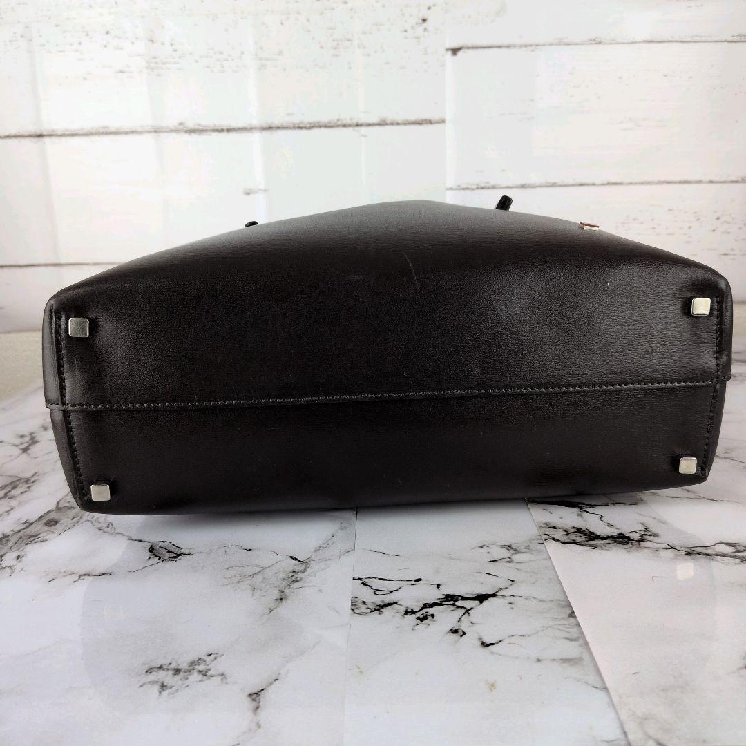 【極美品】BALLY☆Bロゴ　オールレザー　バッグ　ダークブラウン　レディース