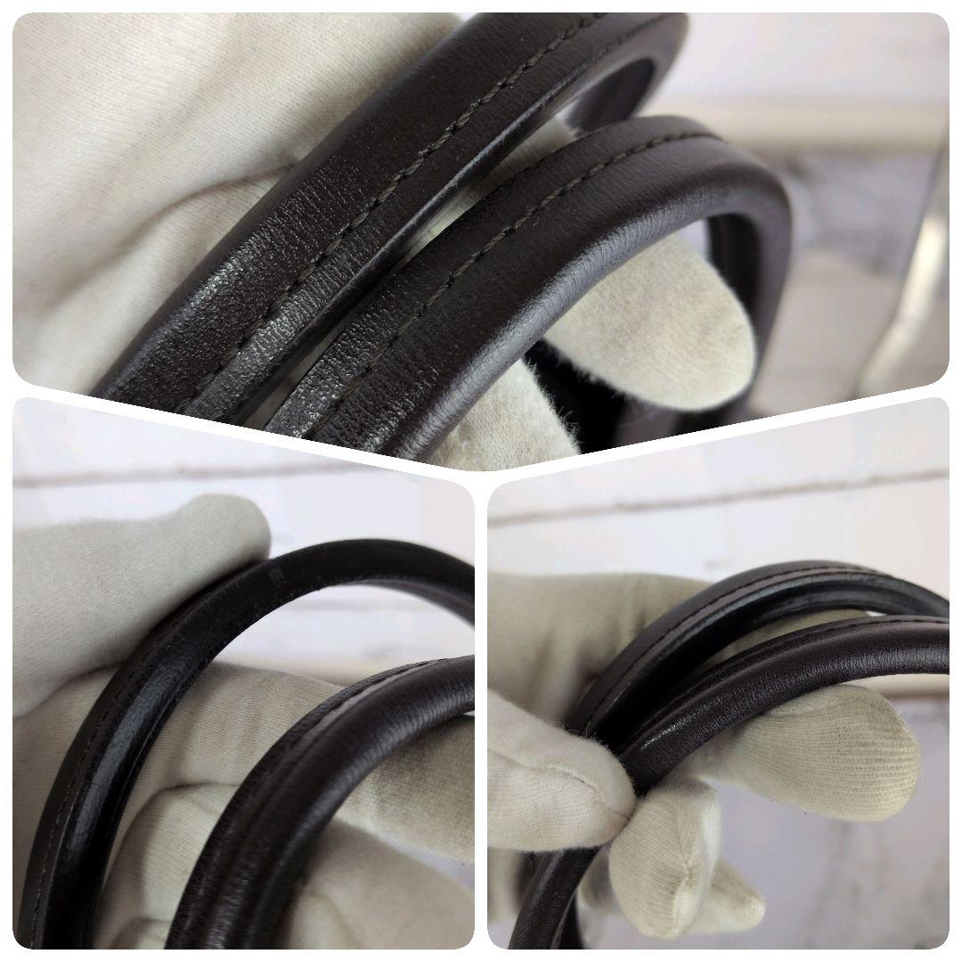 【極美品】BALLY☆Bロゴ　オールレザー　バッグ　ダークブラウン　レディース