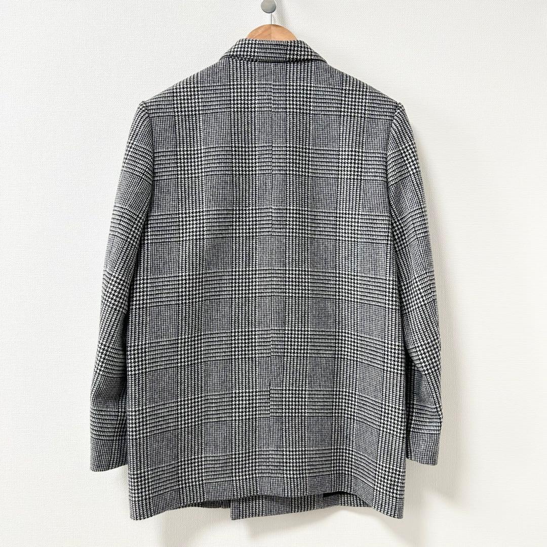 美品✨HAUNT ダブルジャケット　グレー　チェック　金ボタン　38