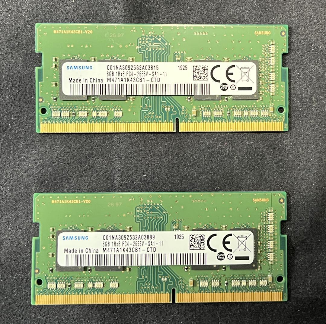 ★ノートPC用★260PIN　SODIMM DDR4 8GB*2枚セット★B