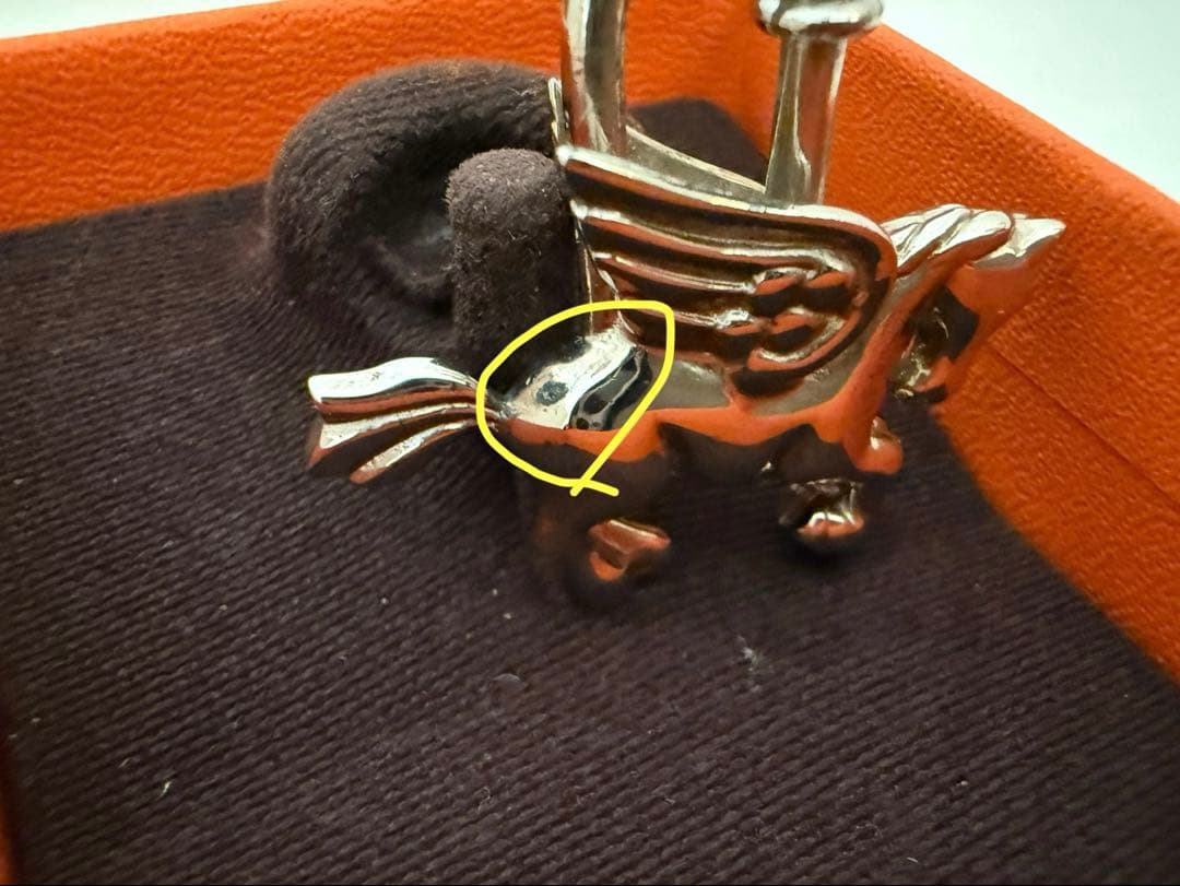 HERMES エルメス カデナ ペガサス シルバー チャーム 1993年 難あり