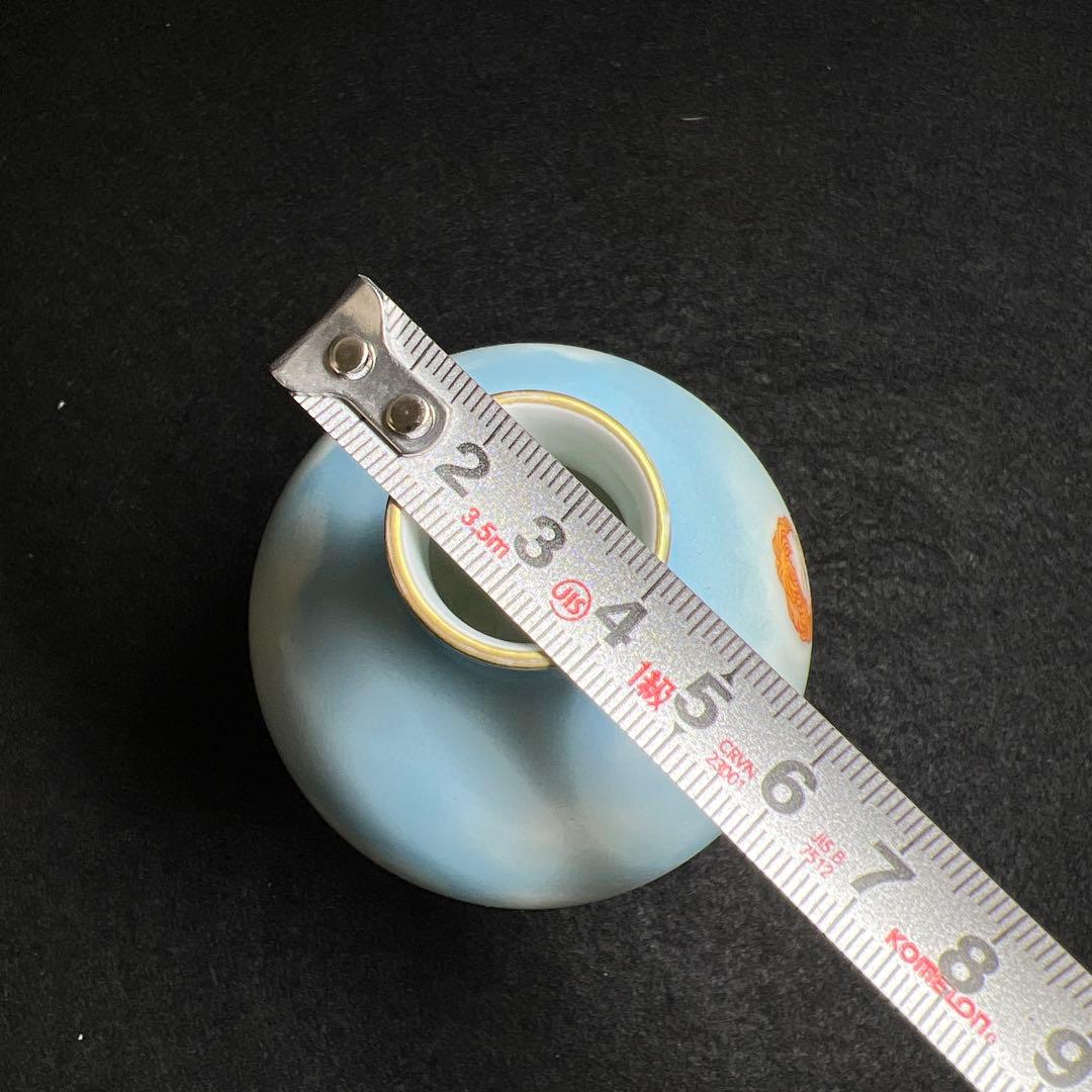 中国清時代　乾隆年製粉彩西洋人物花入　木箱付　高約13㎝　東Y8-0128☆2F