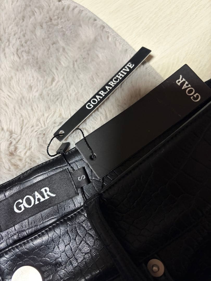 goar.archive クロコ レザー Matte leather black