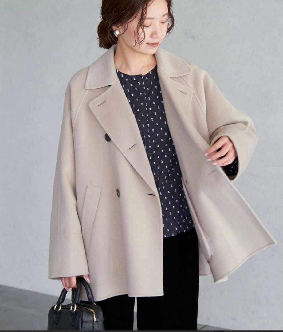 イエナ　スーパー160 ダブルフェイスショートコート　美品　38