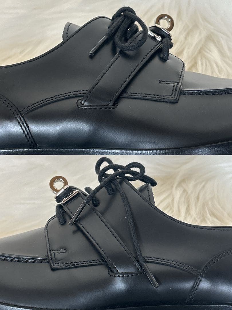 未使用級　HERMES エルメス　革靴　ケリー　ダービー　ファースト　36 黒