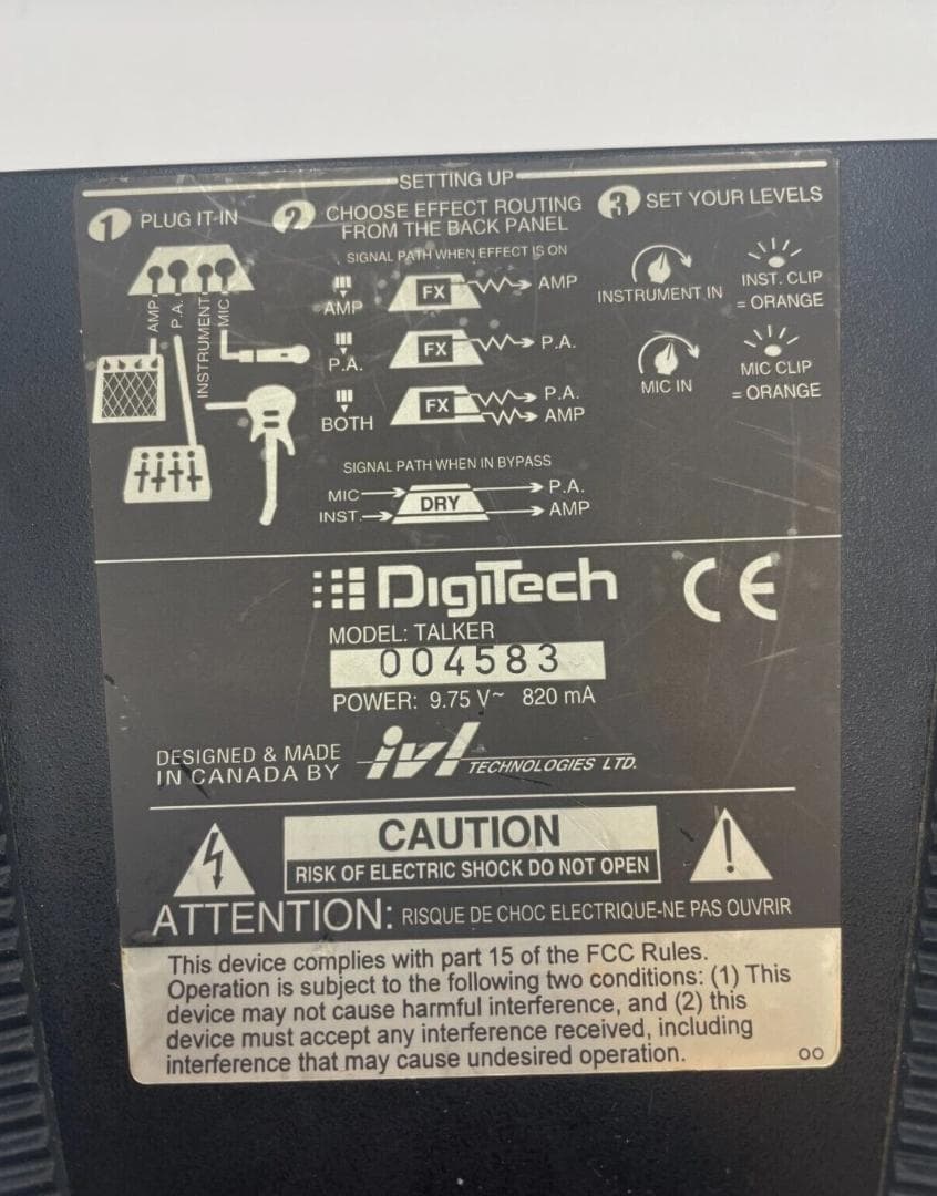 DigiTech Talker ボーカルシンセサイザー アダプター無し