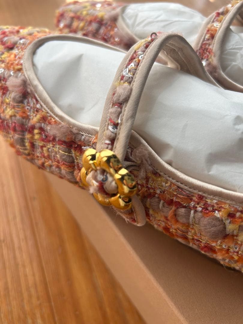 OHGA PETIT TWEED PUMPS ベージュ23.0cm パンプス