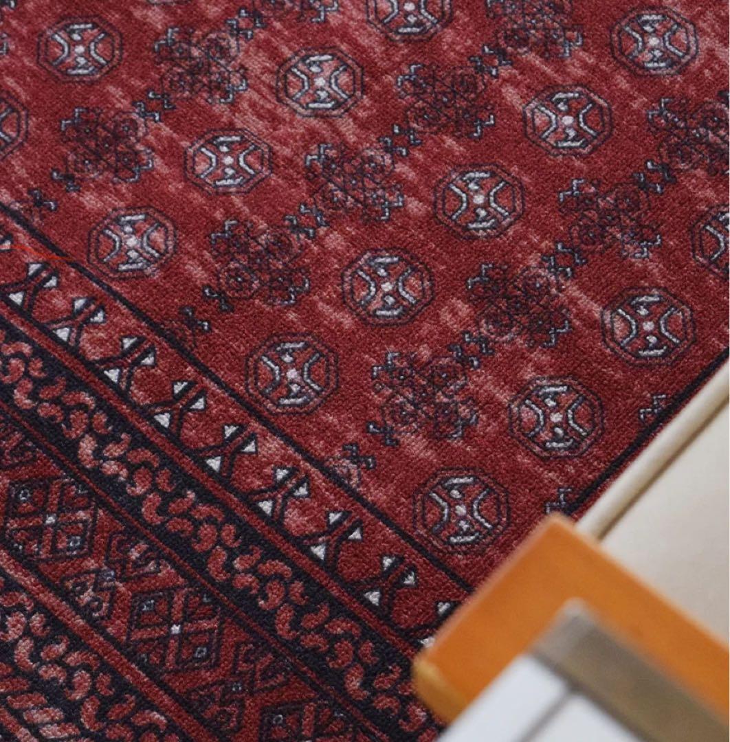 TOCO LIFE ヴィンテージ風ラグマット レッド 140×200㎝