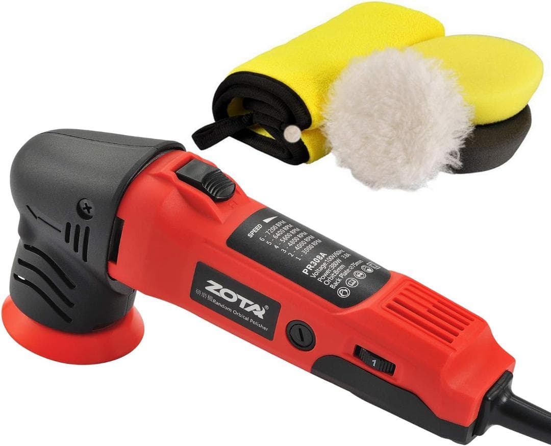 小型 ランダムオービタル式ポリッシャー,100V六段変速 日本語取扱説明書付