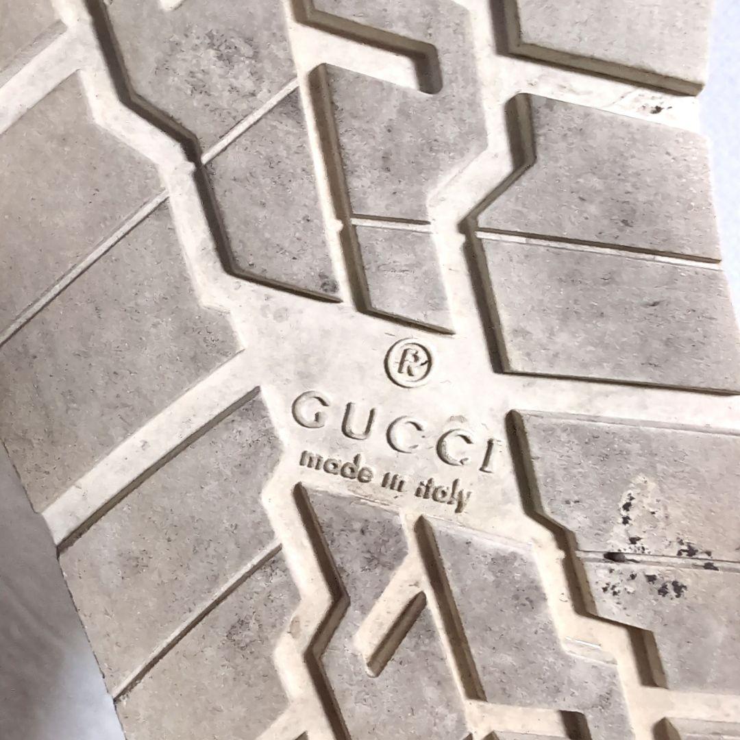 eo17 GUCCI スエード GG ブーツ ベージュ バックル付き 38.5