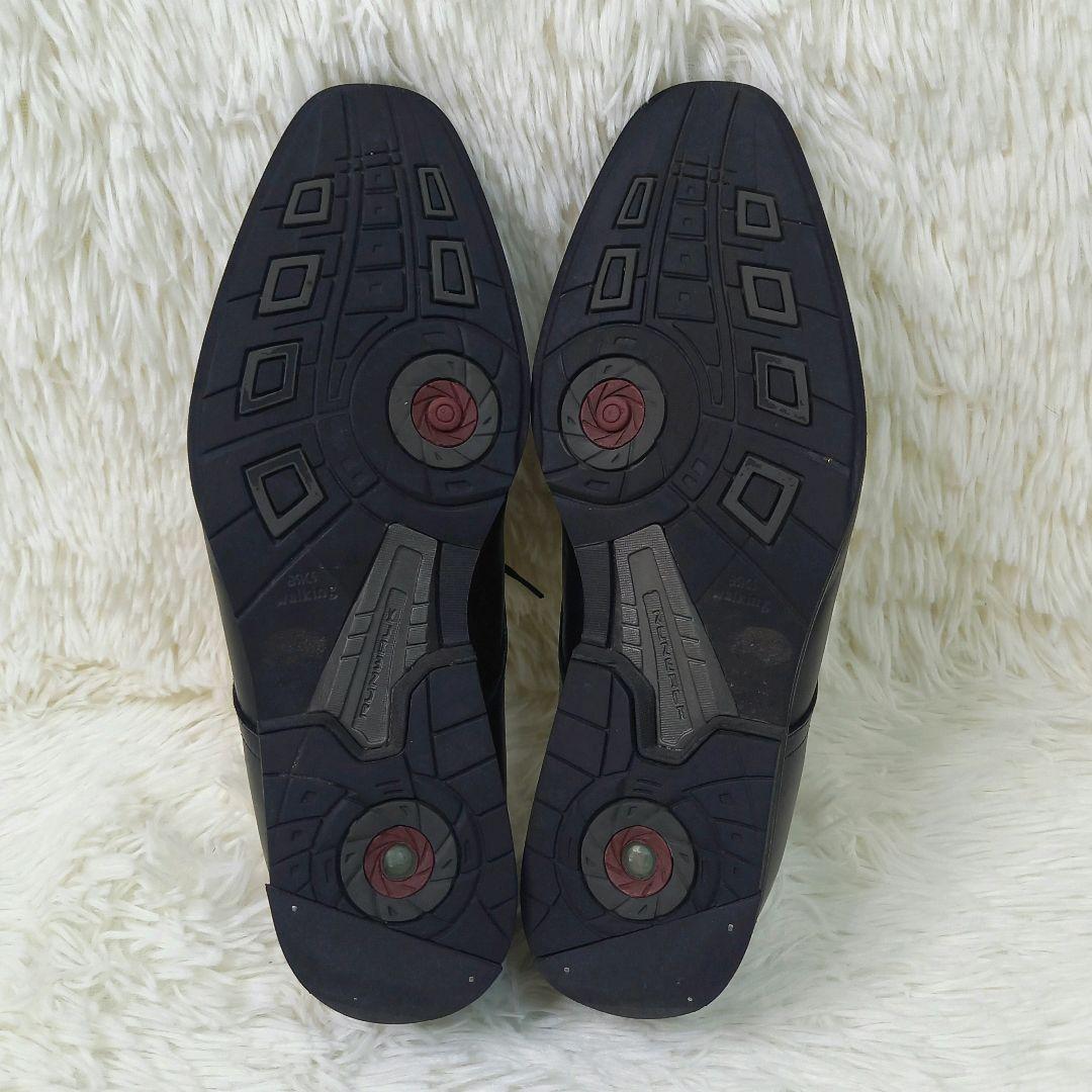 アシックス ランウォーク ストレートチップ 革靴 ビジネスシューズ 26.5 黒