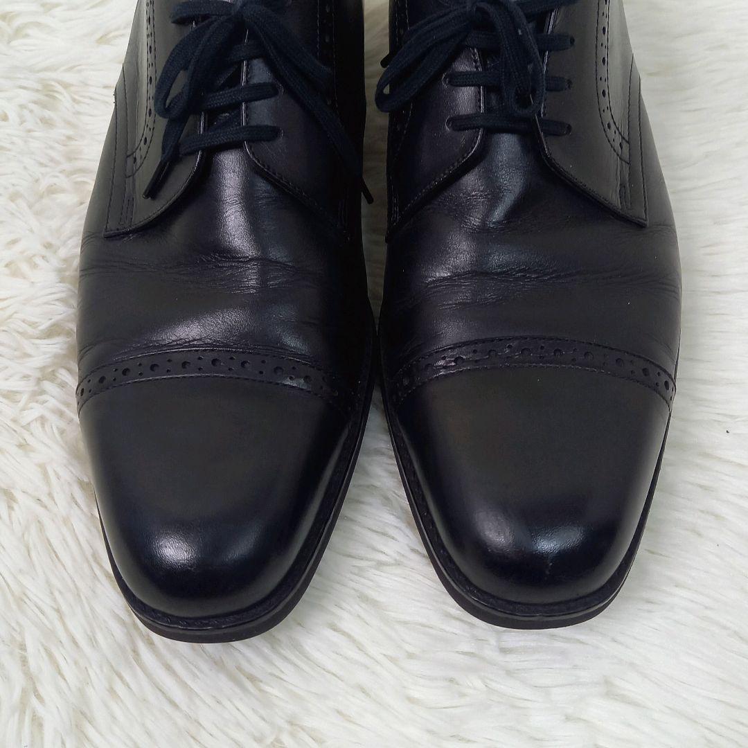 アシックス ランウォーク ストレートチップ 革靴 ビジネスシューズ 26.5 黒