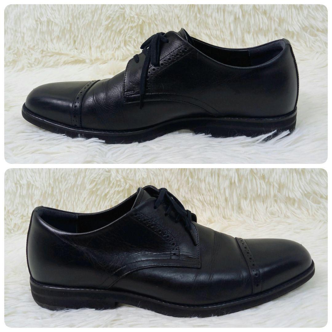 アシックス ランウォーク ストレートチップ 革靴 ビジネスシューズ 26.5 黒