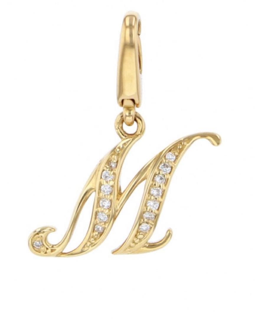 NOMBRE ゆきざき　イニシャルチャーム M K18 ダイヤ