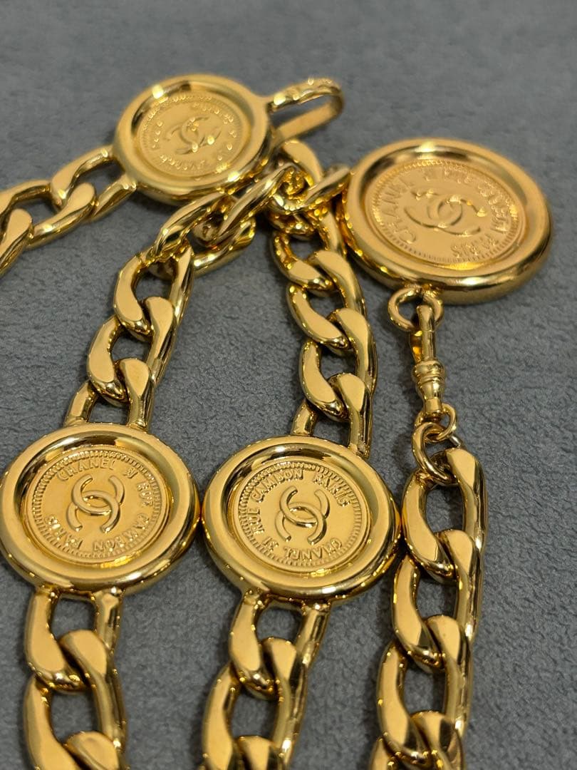 【美品】シャネル CHANEL ベルト ココマーク ヴィンテージ　チェーンベルト