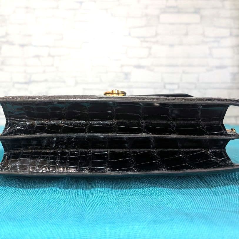 ♥マーガレット♥極美品♥グッチ GUCCI ショルダーバッグ クロコダイル