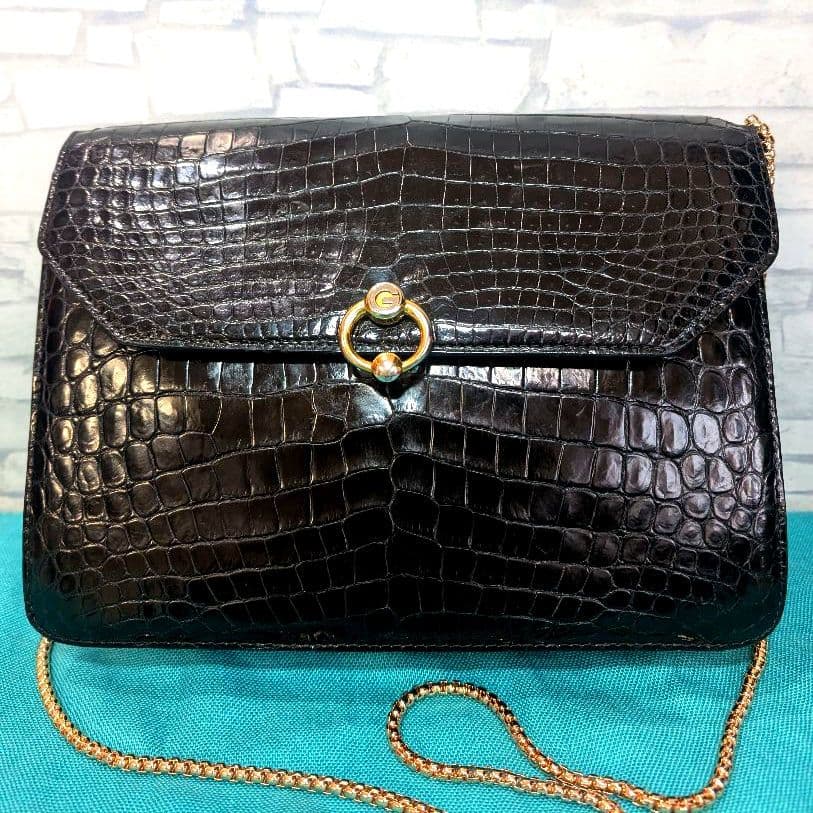 ♥マーガレット♥極美品♥グッチ GUCCI ショルダーバッグ クロコダイル