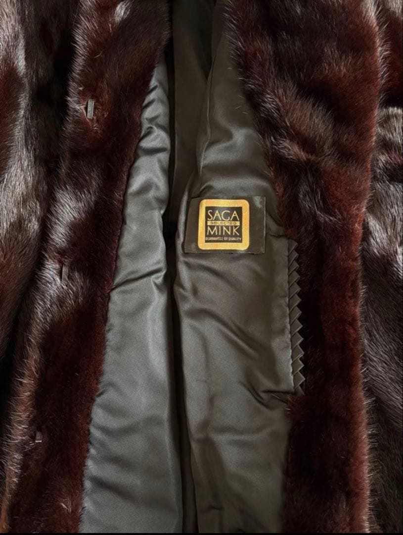 美品ゴールドサガミンクロイヤル金タグロングコート