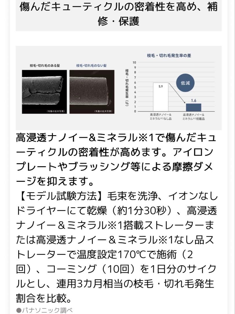 パナソニック　ヘアアイロン EH-HN50 ミストグレー　箱無し　最上位モデル