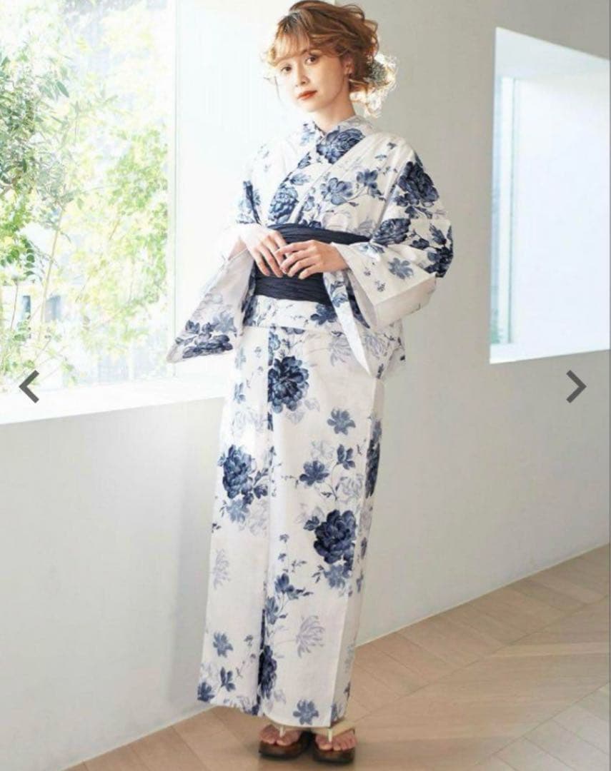 Dita 浴衣 紺 水彩の勿忘草色 美品　ネット完売品