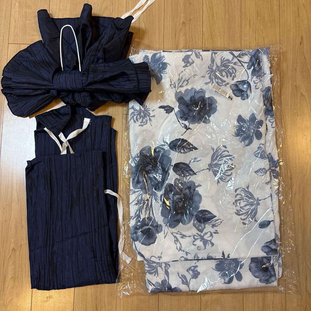 Dita 浴衣 紺 水彩の勿忘草色 美品　ネット完売品