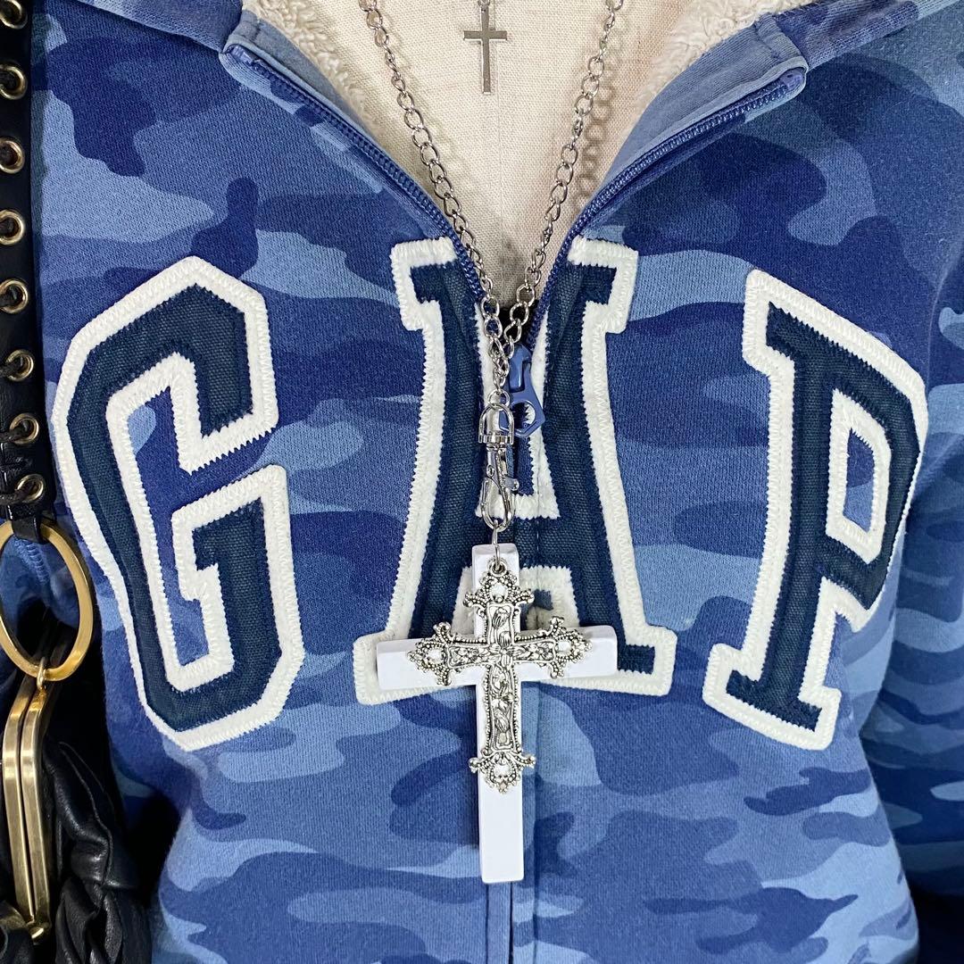 y2k GAP フルジップ パーカー 迷彩 平成ギャル グランジ 裏ボア