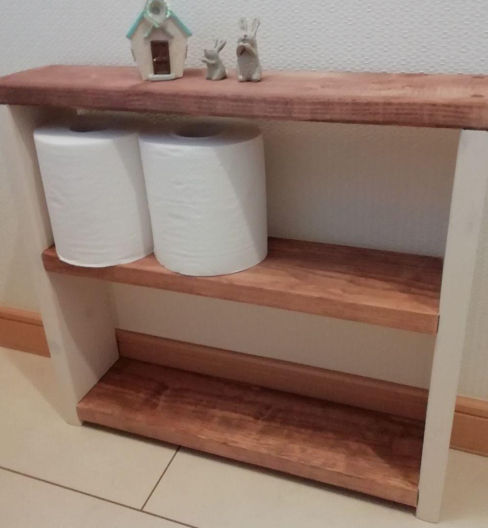 トイレシェルフ/トイレ収納/ホワイト【送料込み】