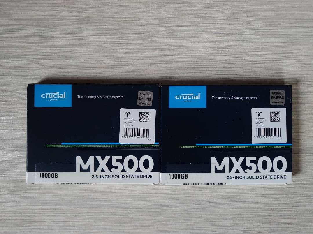 Crucial CT1000MX500SSD1/JP 1TB 2個セット