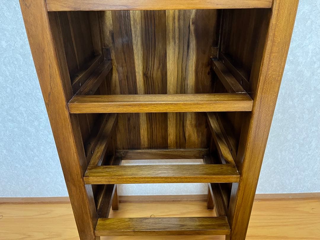 ギギliving チークスリム五段ハイチェスト W45✕D35xH114