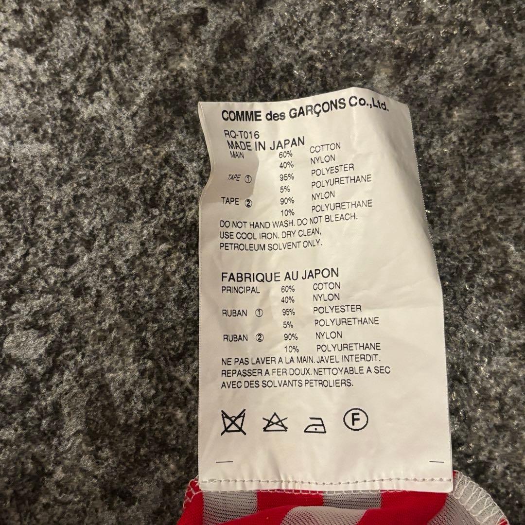 COMME des GARÇONS 長袖Tシャツ Sサイズ レッド/ストライプ