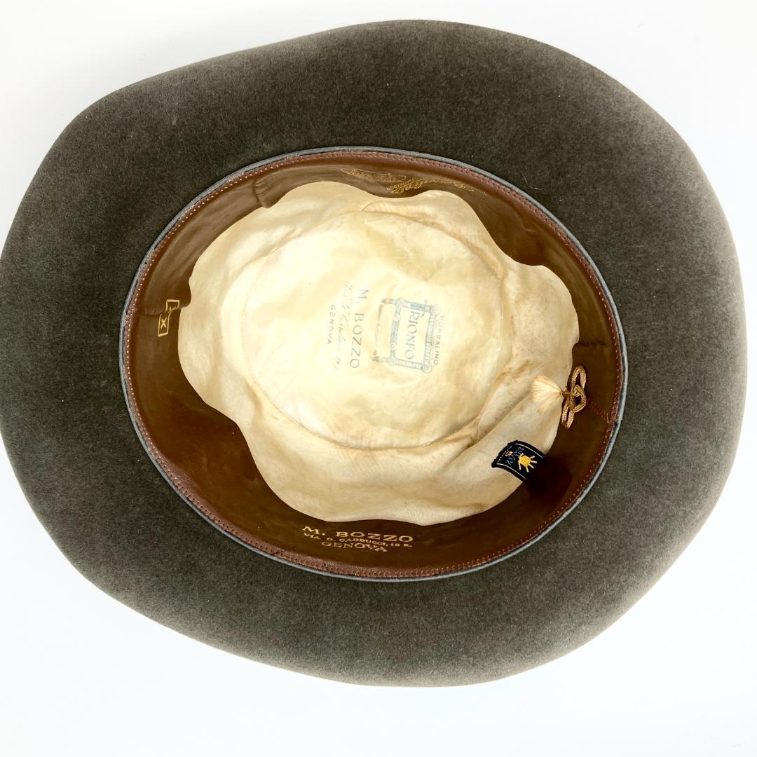 レア 美品　ボルサリーノ　トリオンフォ　XX　ハット　帽子　カーキ　60s