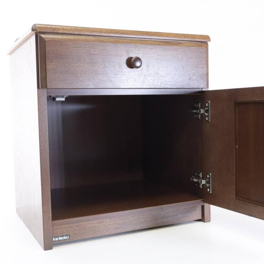 カリモク家具 ナイトテーブル サイドテーブル コンセント付き AT8710MW