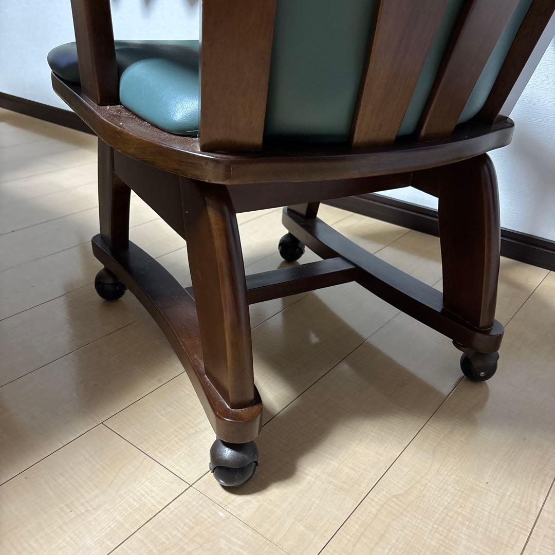 青緑色の合成皮革ダイニングチェア(コメント必須です)