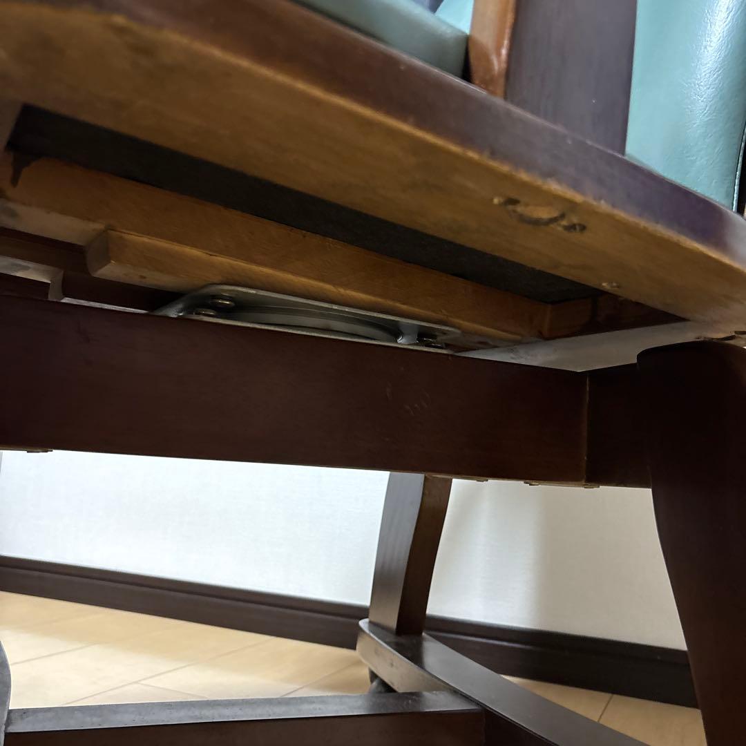 青緑色の合成皮革ダイニングチェア(コメント必須です)