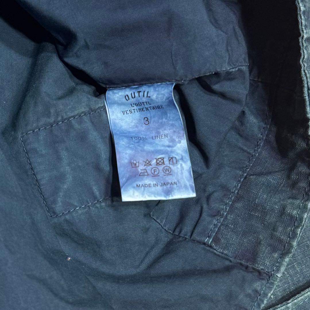 OUTIL ウティVESTE ARDON ブラックインディゴリネン