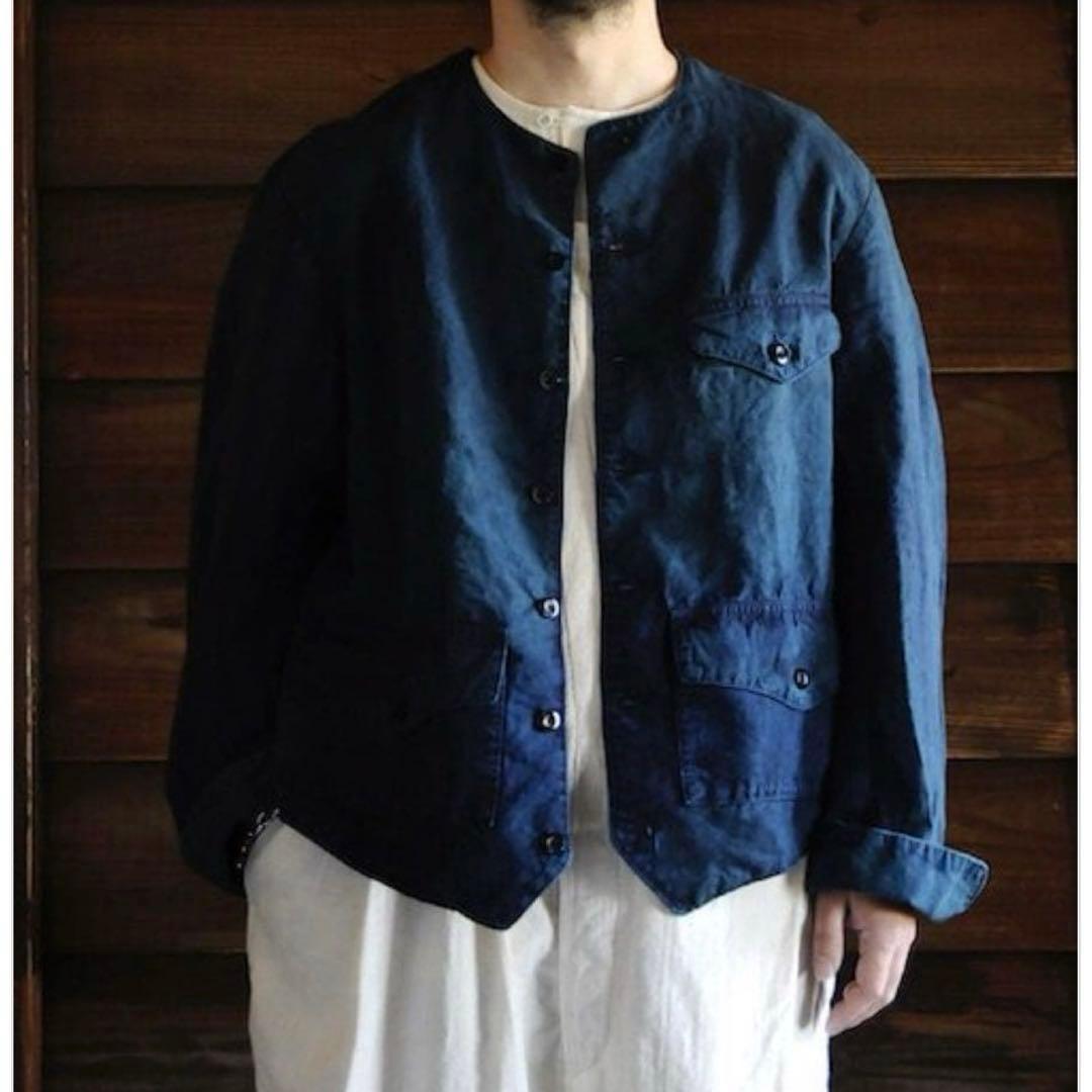 OUTIL ウティVESTE ARDON ブラックインディゴリネン