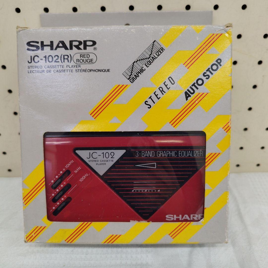 【未使用品】昭和レトロ SHARP JC-102(R) 赤 カセットプレーヤー