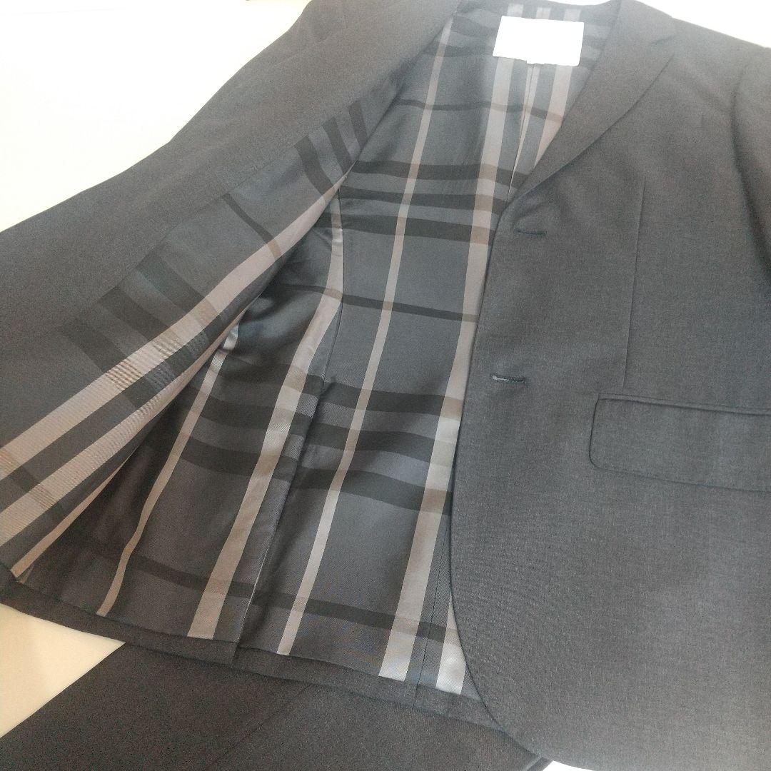 バーバリー14Y164cmスーツ 濃いグレー卒業式 入学式 シャツとネクタイ別売