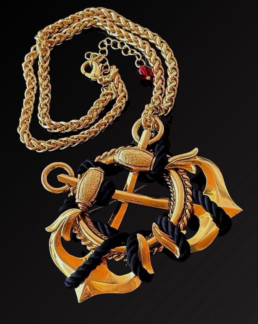 ヨーロッパ製　大ぶりヴィンテージ 2wayネックレスB304