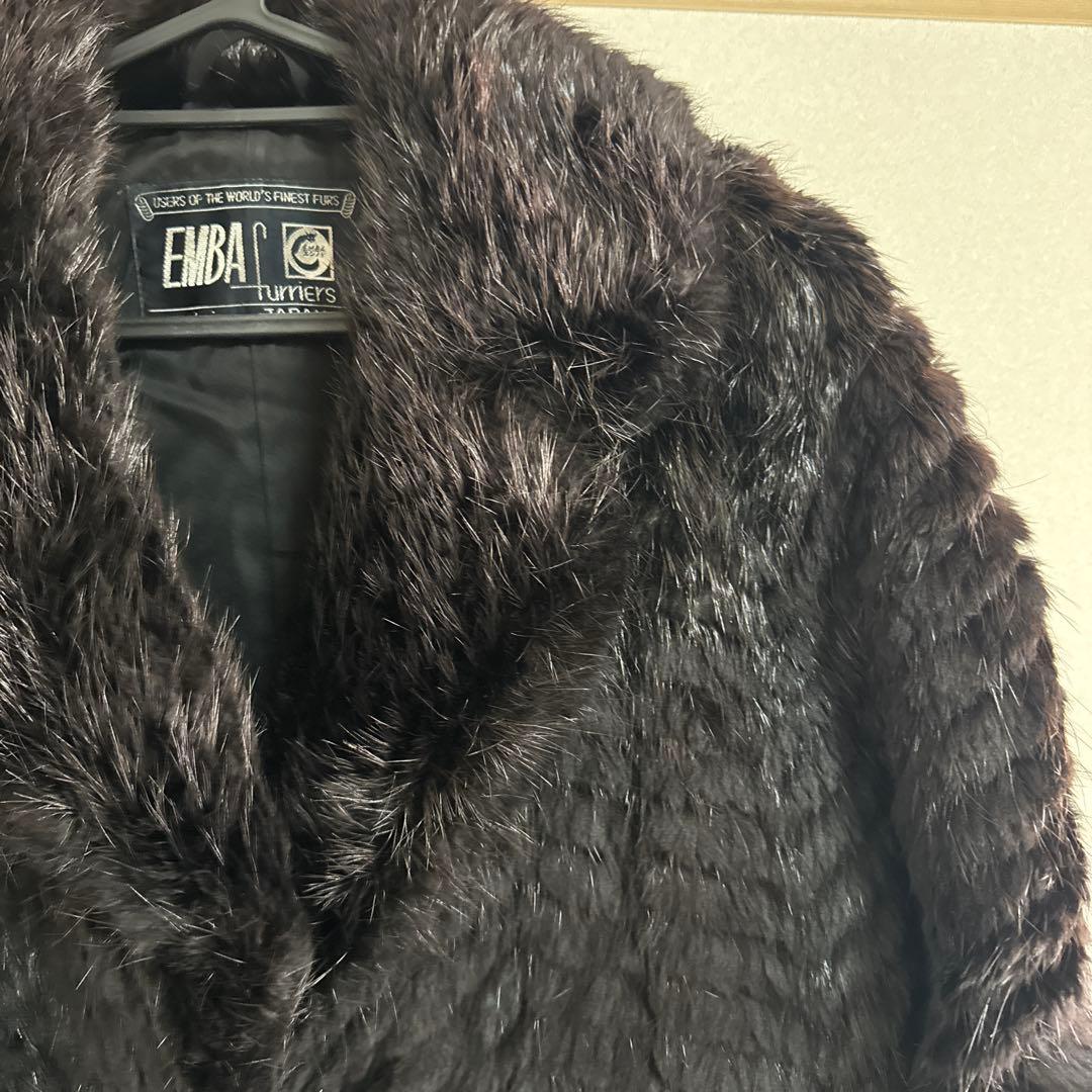 EMBA 日本製 黒ビーバーファーコート Best Quality サイズ11号