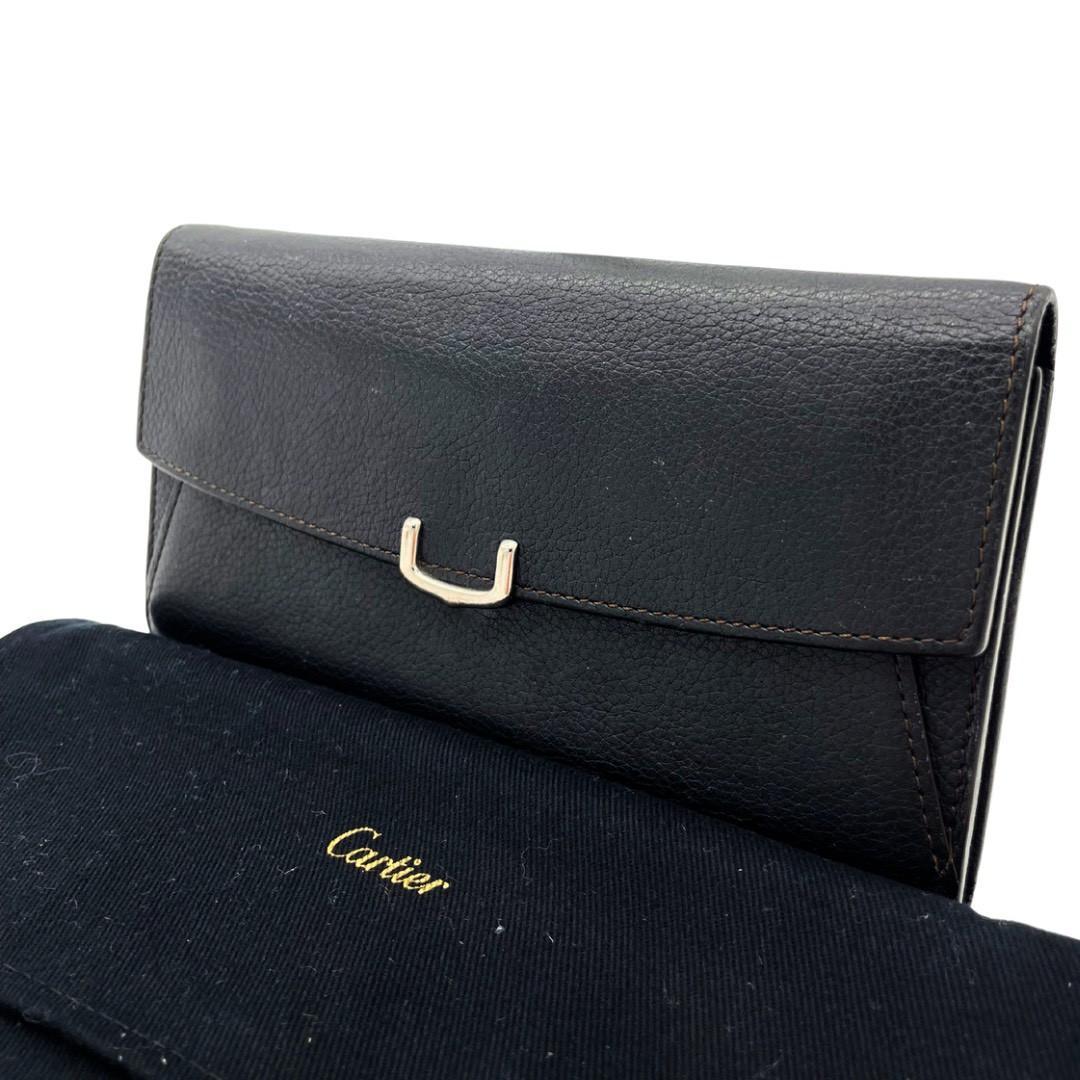 美品 Cartier カルティエ 長財布 レザー ブラック