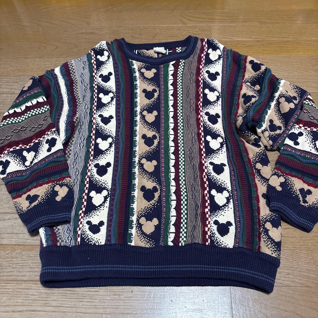 90s ミッキー　3Dニット　coogie クージー　ディズニー　セーター