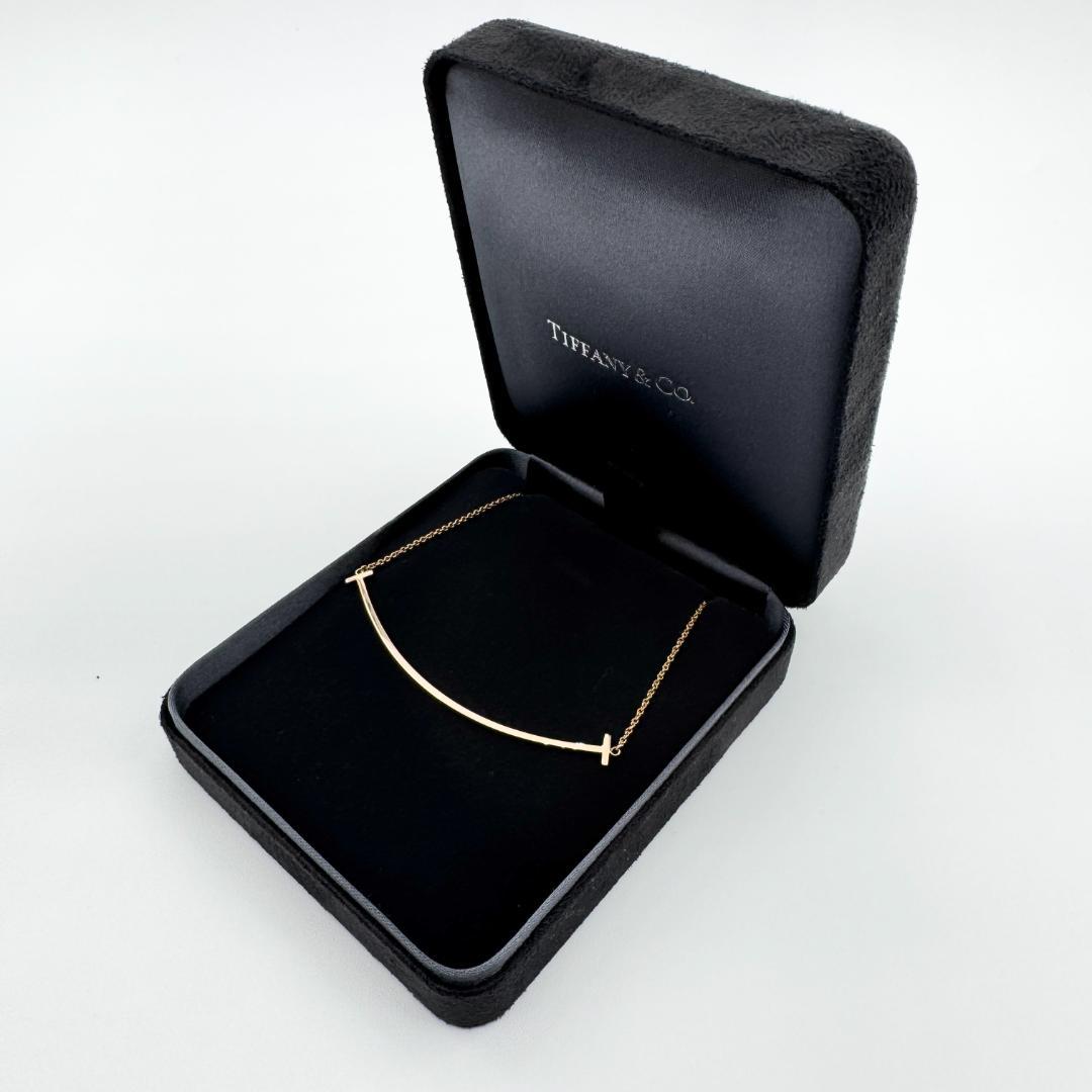 【美品】ティファニー Tスマイル ネックレス ラージ 18金 ローズゴールド