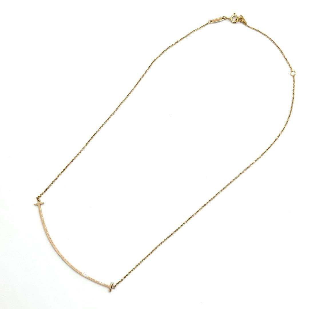 【美品】ティファニー Tスマイル ネックレス ラージ 18金 ローズゴールド