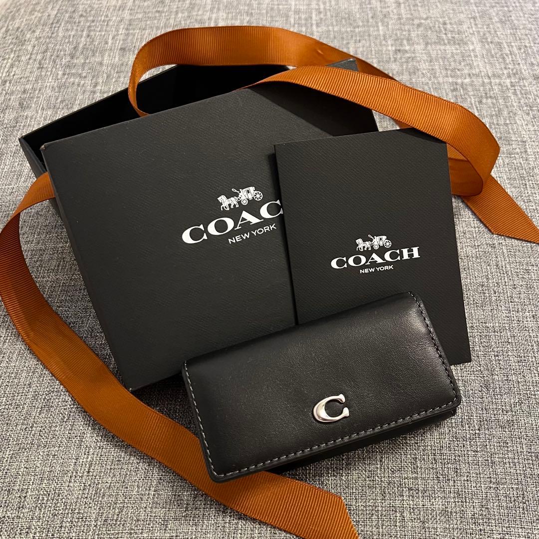 【最終値下げ】COACH 黒 レザー キーケース